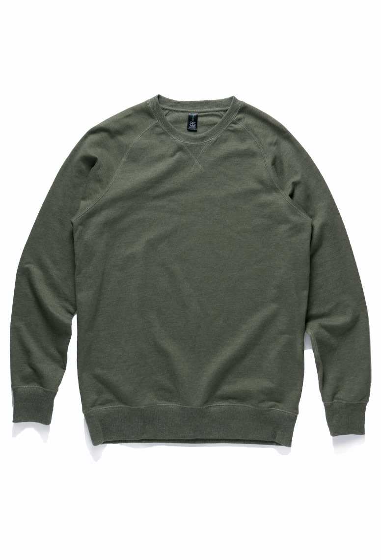 #D  Brush Crew Sweat Olive Marle XS