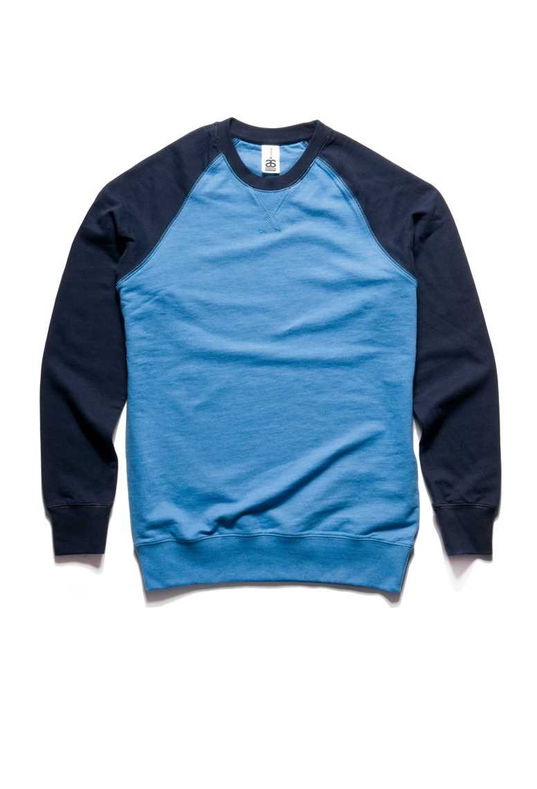 #D Mens Contrast Crew Sweat Arctic/Navy Marle 2XL