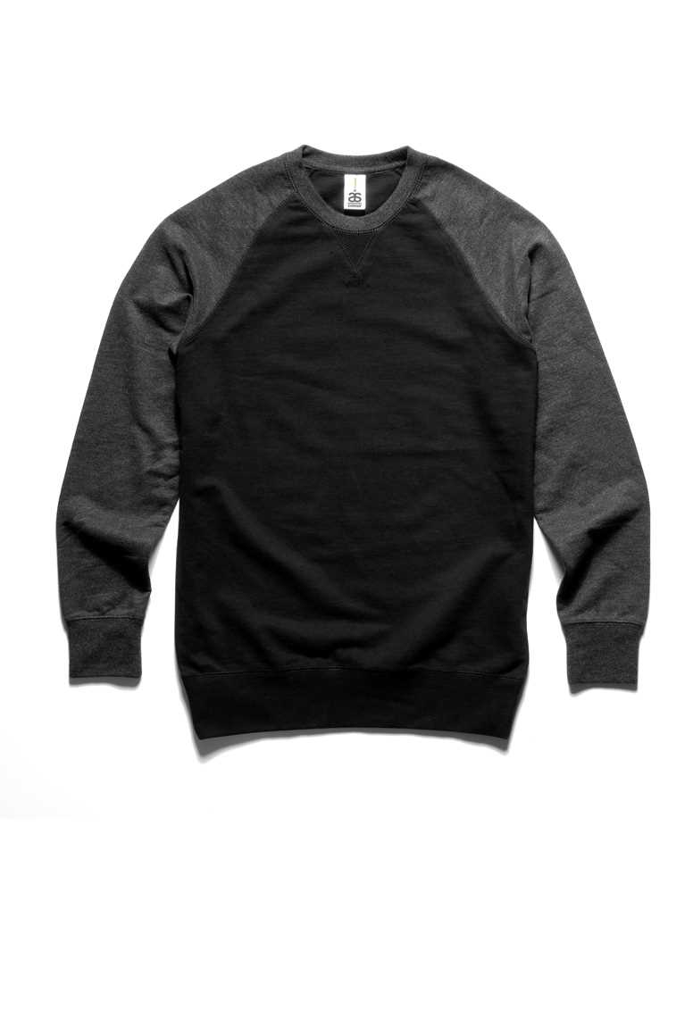 #D Mens Contrast Crew Sweat Black/Ashphalt Marle M