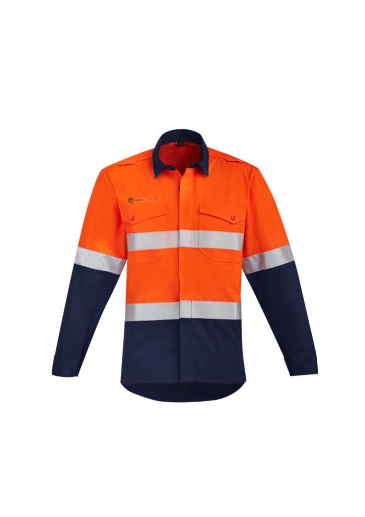 Mens Orange Flame HRC 2 Hoop Taped Open Front Spliced Shirt