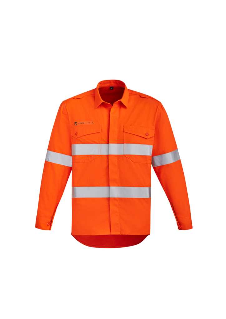 Mens Orange Flame HRC 2 Hoop Taped Open Front Spliced Shirt