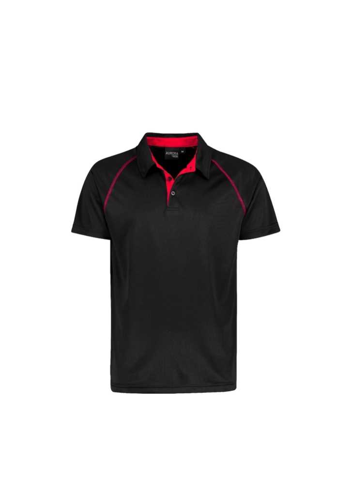 Performance Polo - Mens Black/Red 3XL