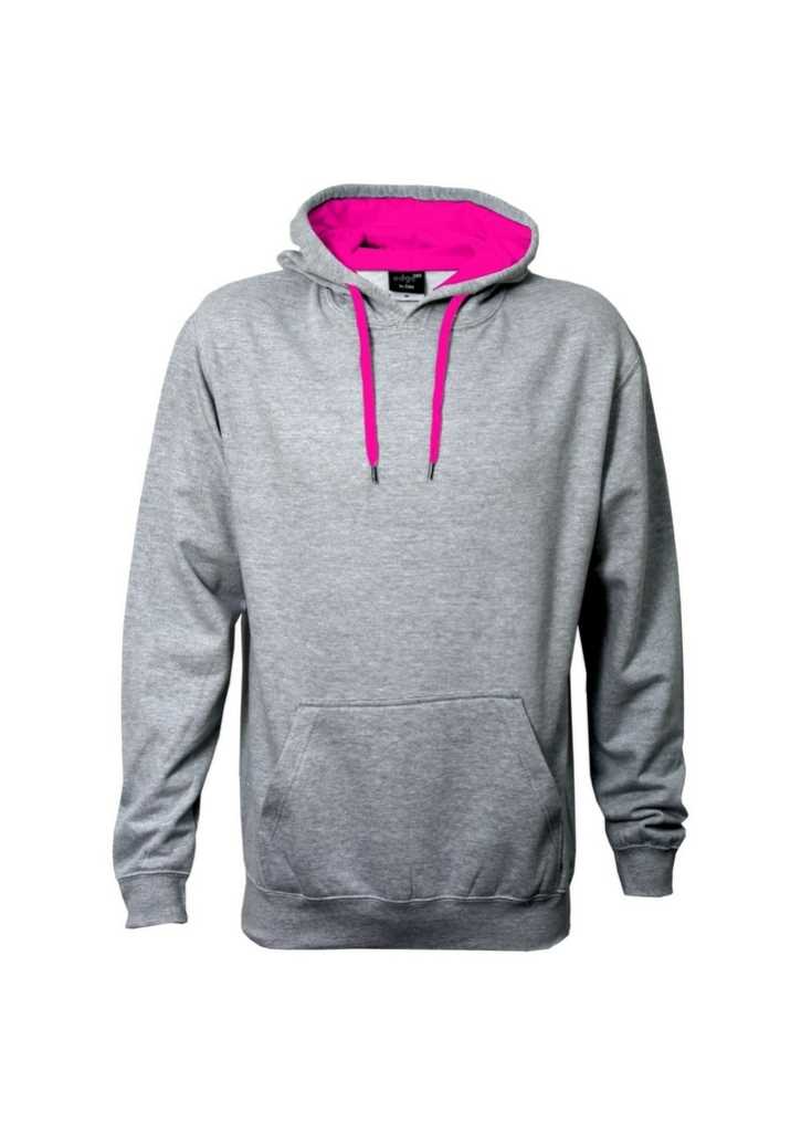 Got Colour Hoodie - Kids Grey Marle/Fuchsia 10