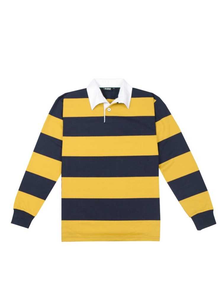 Striped Rugby Jersey Navy/Gold 2XS