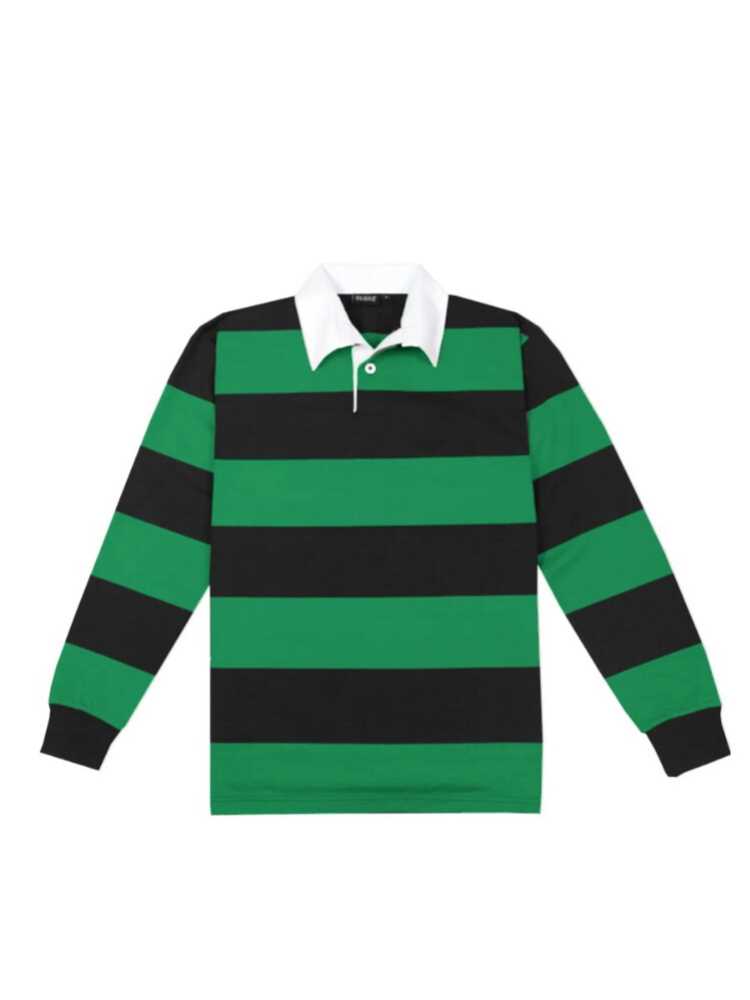 Striped Rugby Jersey Black/Kelly S