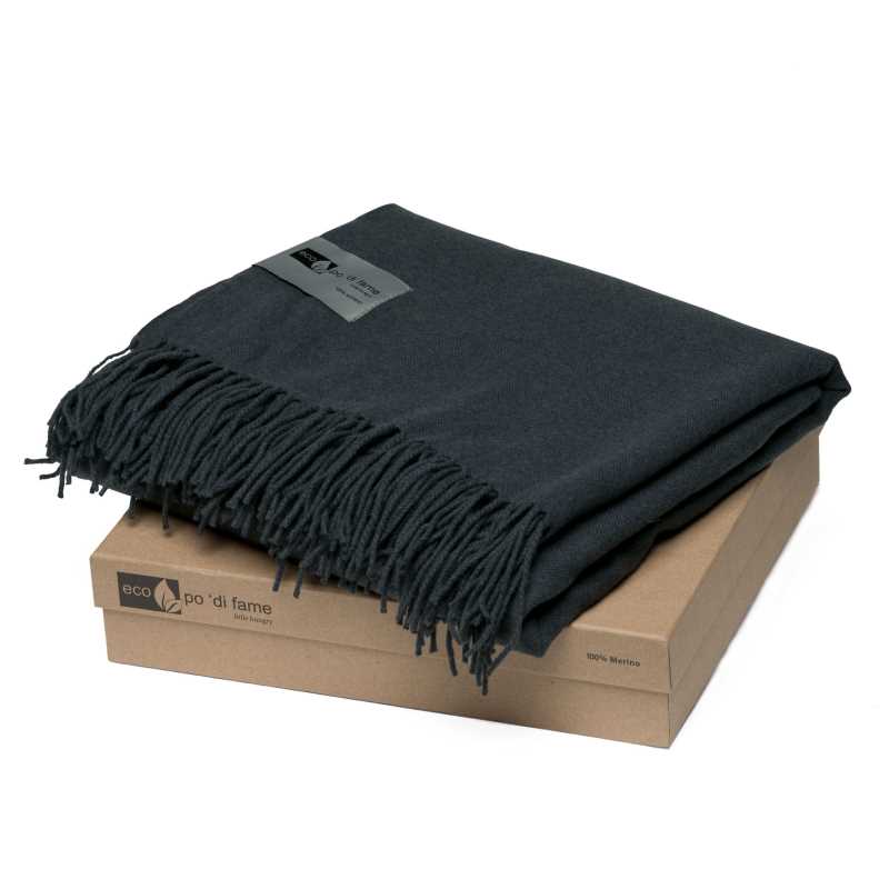 Mt Lodge Merino Blanket Charcoal 1SZ