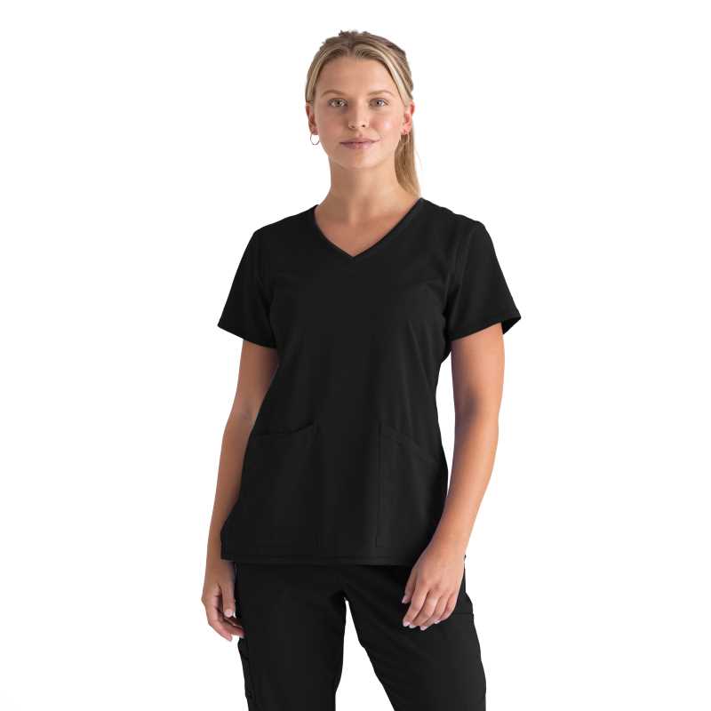 Ladies Serena Scrub Top Black XS