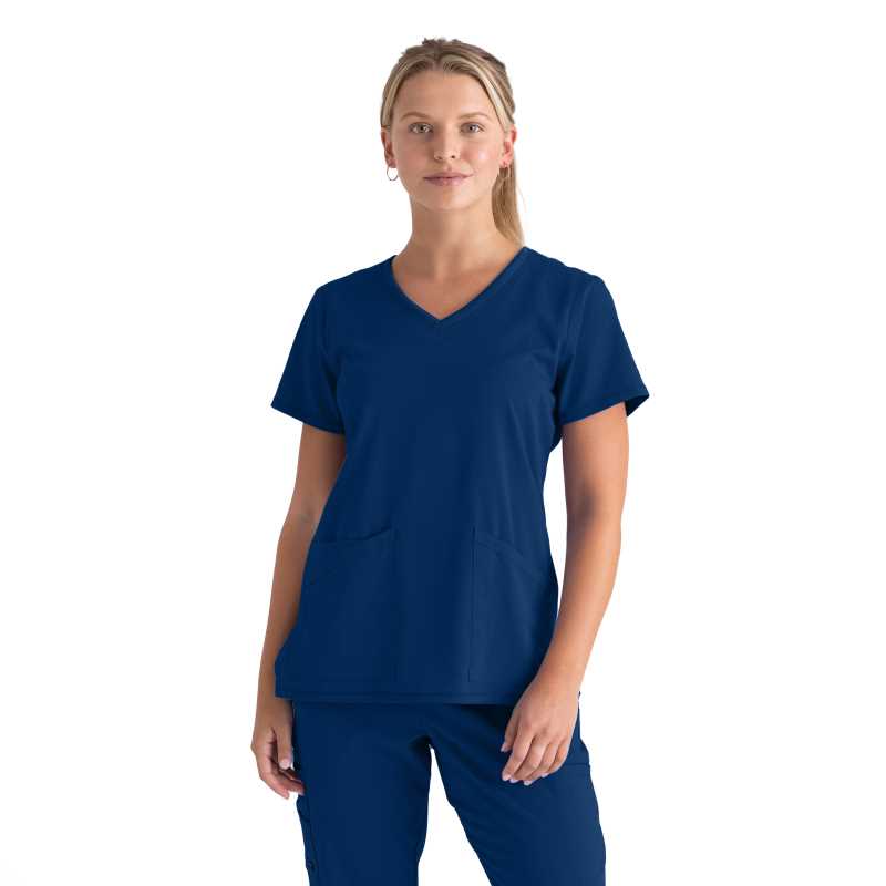 Ladies Serena Scrub Top Indigo L