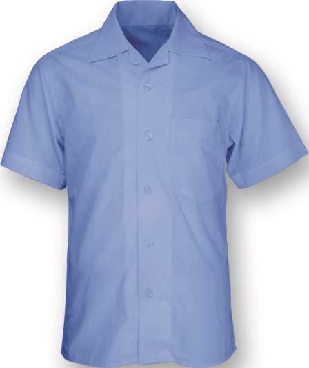 Girls Poly/cotton S/S School Blouse Mid Blue 12