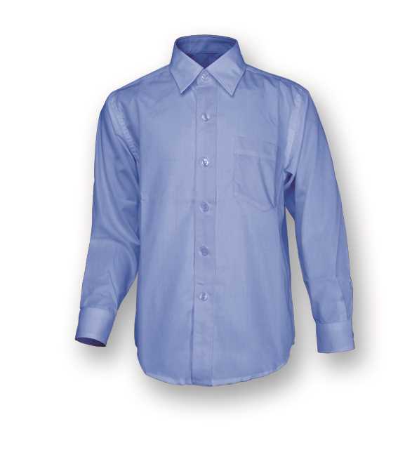 Girls Poly/cotton L/S School Blouse Mid Blue 10