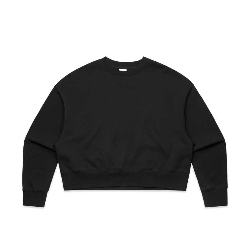 WOMENS OVERSIZED CREW Black L