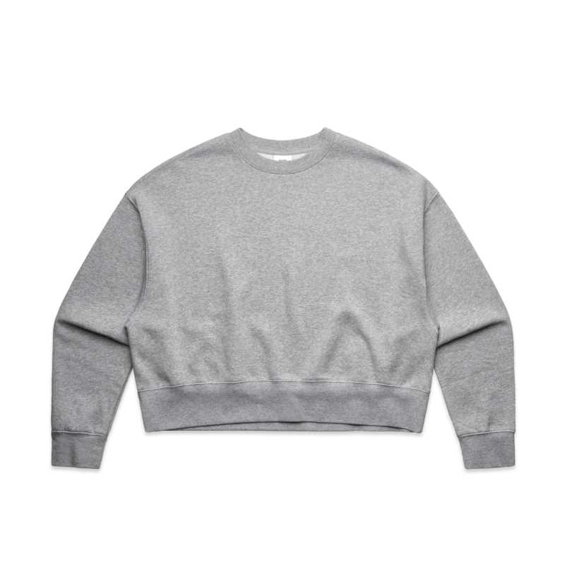 WOMENS OVERSIZED CREW Grey Marle L