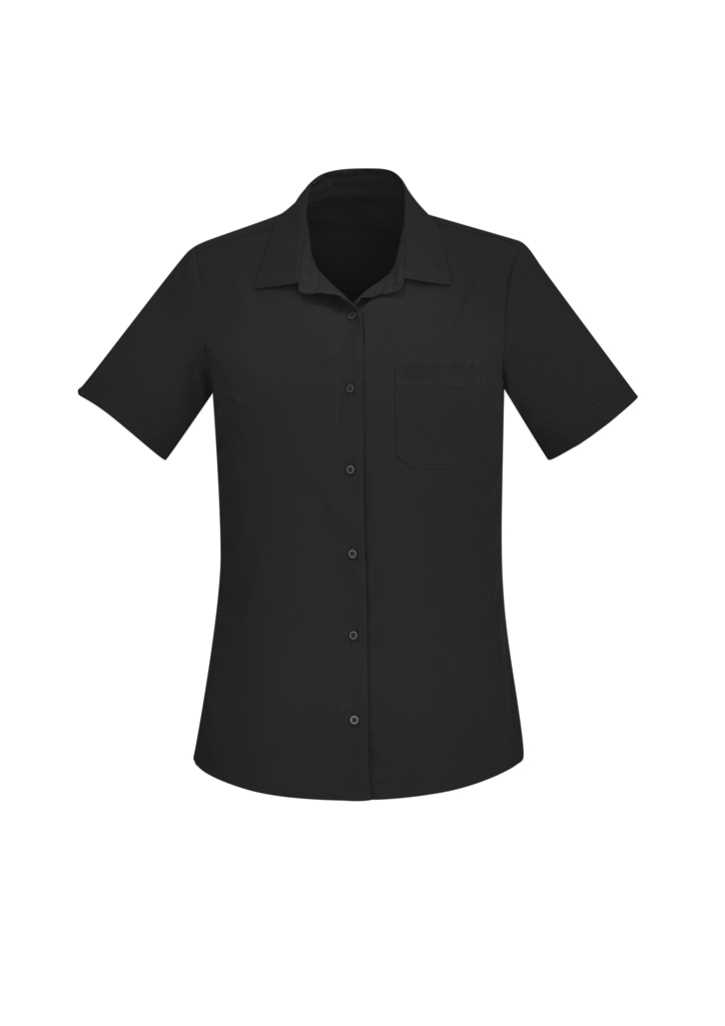 Florence Womens Plain S/S Shirt Black 10