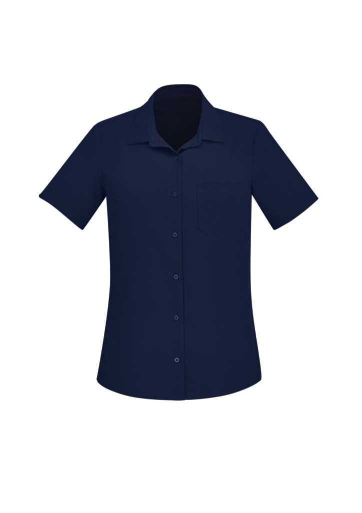 Florence Womens Plain S/S Shirt Navy 10