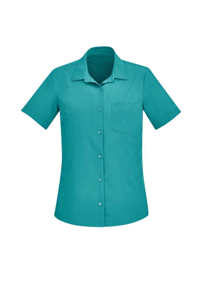 Florence Womens Plain S/S Shirt Teal 10