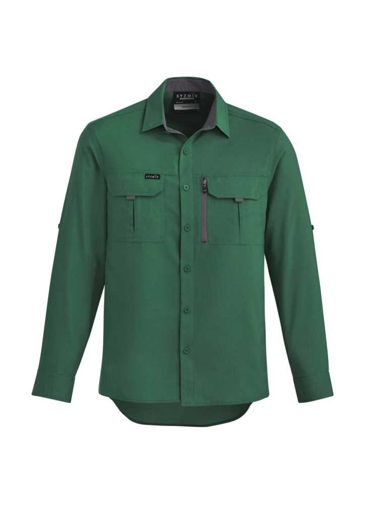 Mens Outdoor L/S Shirt Green 2XL