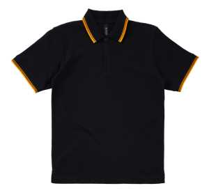 Prime Mens Polo Black/Rich Gold 2XL
