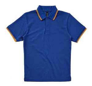 Prime Mens Polo Royalblue/Rich Gold 2XL