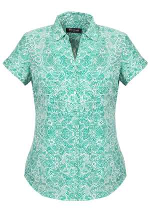 Womens Solanda Print Short Sleeve Shirt Dynasty Green  10