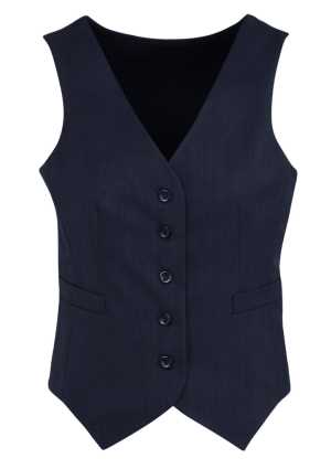 Womens Peaked Vest With Knitted Back Navy 10
