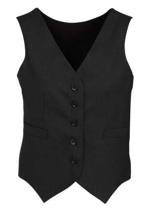Womens Peaked Vest with Knitted Back Black 10