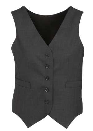 Womens Peaked Vest With Knitted Back Charcoal 10