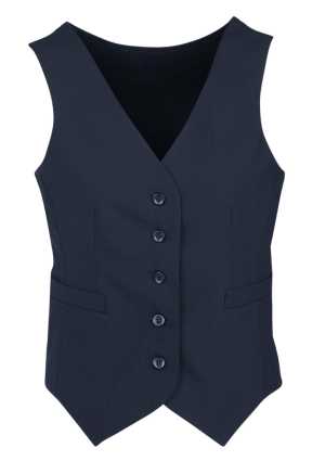 Womens Peaked Vest With Knitted Back Navy 10