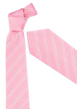 Mens Self Stripe Tie Melon 1  1SZ