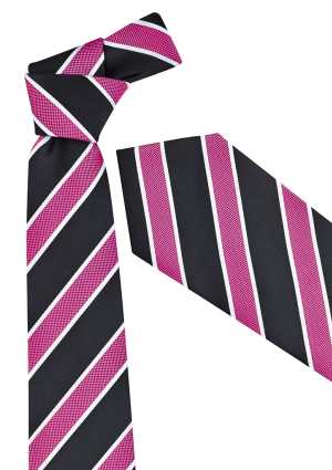 Mens Wide Contrast Stripe Tie Melon 1  1SZ