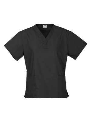 Ladies Classic Scrubs Top Black 2XL