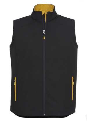 Mens Geneva Vest Black/Gold 2XL