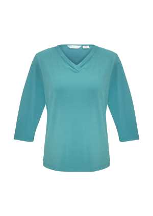 Ladies Lana 3/4 Sleeve Top Turquoise 8