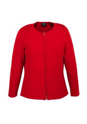 Ladies 2-Way Zip Cardigan Red 3XL