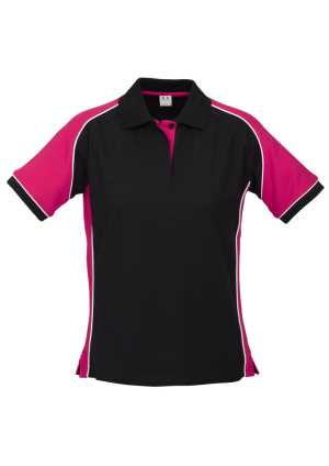 #D Ladies Nitro Polo Black/Magenta/White 8