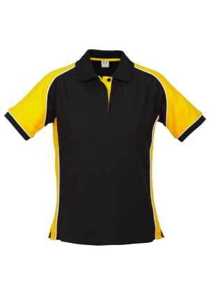 #D Ladies Nitro Polo Black/Yellow/White 10