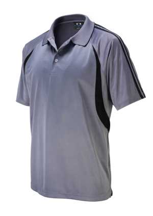 Mens Flash Polo Ash/Black 2XL