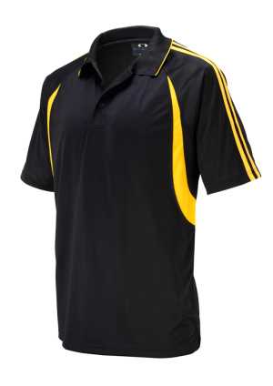 Mens Flash Polo Black/Gold 2XL
