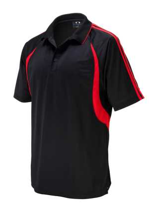 Mens Flash Polo Black/Red M