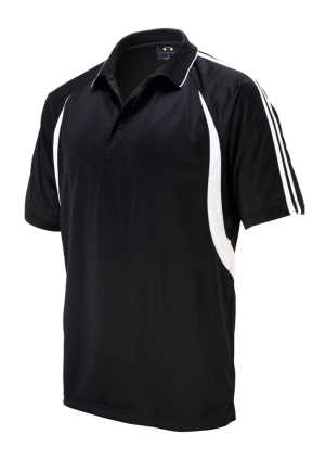 Mens Flash Polo Black/White 2XL