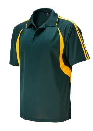 Mens Flash Polo Forest/Gold 2XL