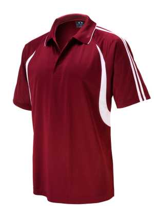 Mens Flash Polo Maroon/White 2XL