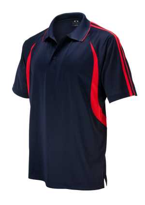Mens Flash Polo Navy/Red 2XL
