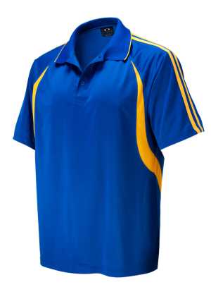 Mens Flash Polo Royal/Gold 2XL