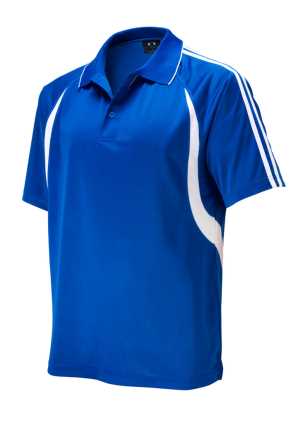 Mens Flash Polo Royal/White 2XL