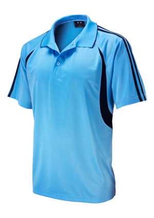 Mens Flash Polo Sky Blue/Navy 2XL