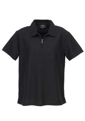 Ladies Micro Waffle Polo Black 10