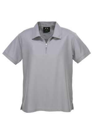 Ladies Micro Waffle Polo Silver Grey 10
