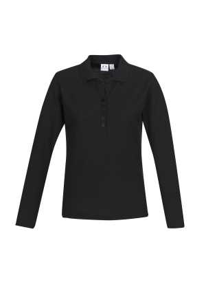 Crew Ladies L/S Polo Black 10