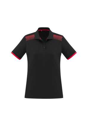 Ladies Galaxy Polo Black/Red 10