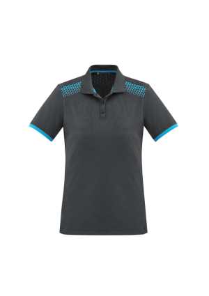 Ladies Galaxy Polo Grey/Cyan 10